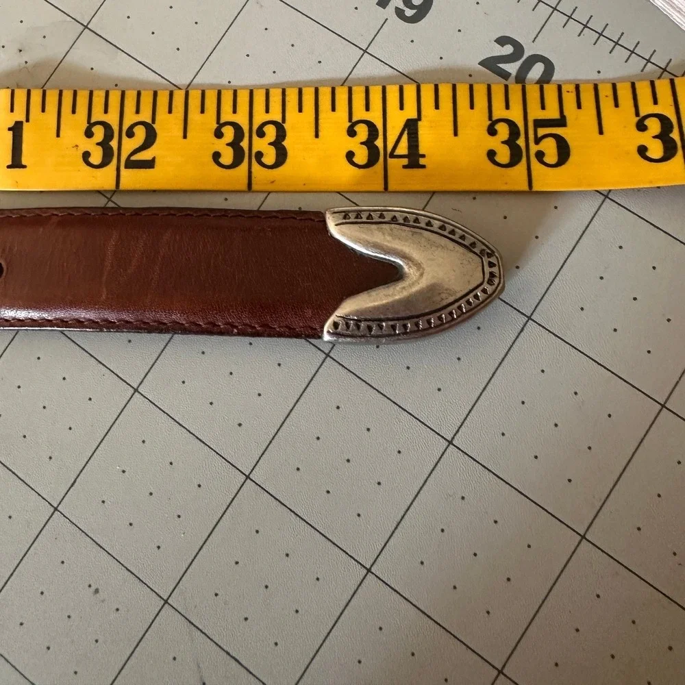 The Ritz Accessories Collection‎ Belt SZ Small Brown with silver Western Leather